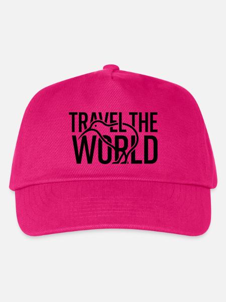 Kiwi Vogel Umriss Travel The World – Minimalistisc - Kinder Basecap - Fuchsia