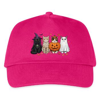 Halloween Kitty Quartett - Kinder Basecap - Fuchsia - Vorne