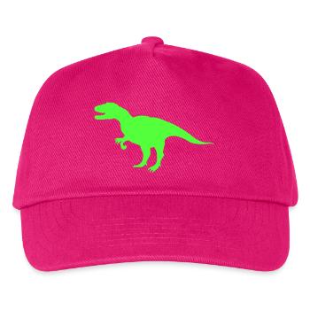 Neon-T-Rex Silhouette - Kinder Basecap - Fuchsia - Vorne
