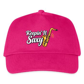 Saxophonist Jazzmusiker Saxophonist Kunst - Kinder Basecap - Fuchsia - Vorne