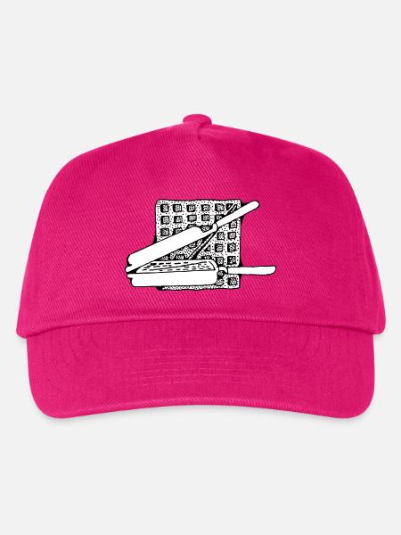belgian waffles belgische waffeln breakfast5 - Kinder Basecap - Fuchsia