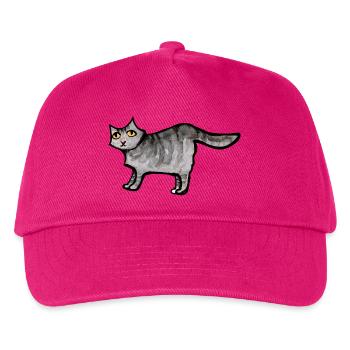 Schnurrbart-Aquarellkatze - Kinder Basecap - Fuchsia - Vorne