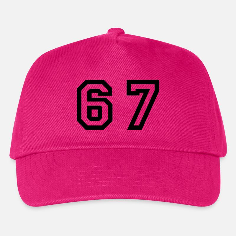 Number - 67 - Sixty Seven - Kinder Basecap - Fuchsia
