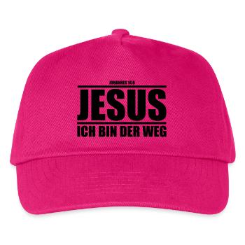 Jesus - Ich bin der Weg - Kinder Basecap - Fuchsia - Vorne