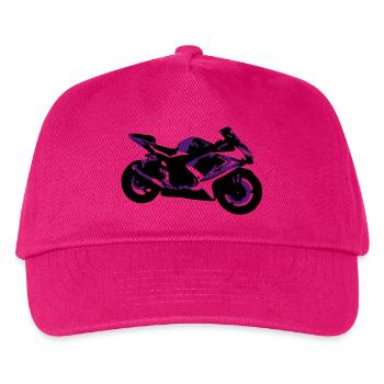 Motorrad - Rennmaschine - Racing - Kinder Basecap - Fuchsia - Vorne