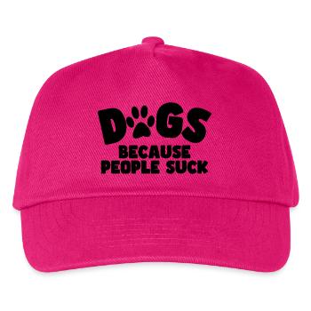 Dogs. Because people are stupid! # - Kids’ Baseball Cap - fuchsia - Front