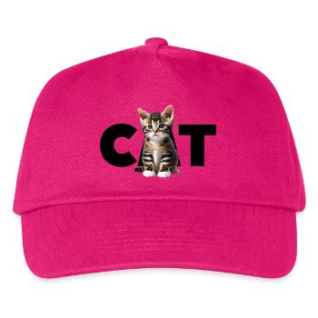 Cat - Für alle die Katzen lieben und das Zeigen wo - Kinder Basecap - Fuchsia - Vorne