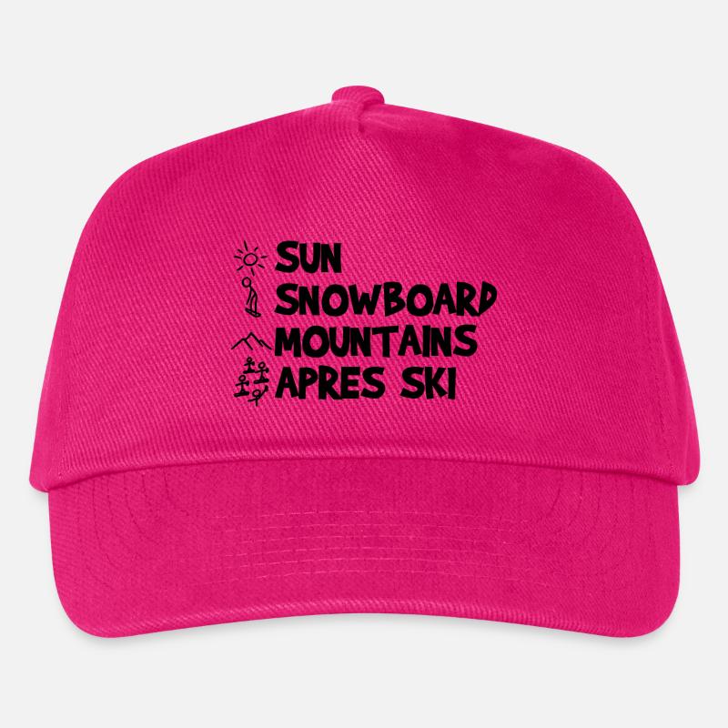 Sonne Snowboard Berge Apres Ski - Kinder Basecap - Fuchsia