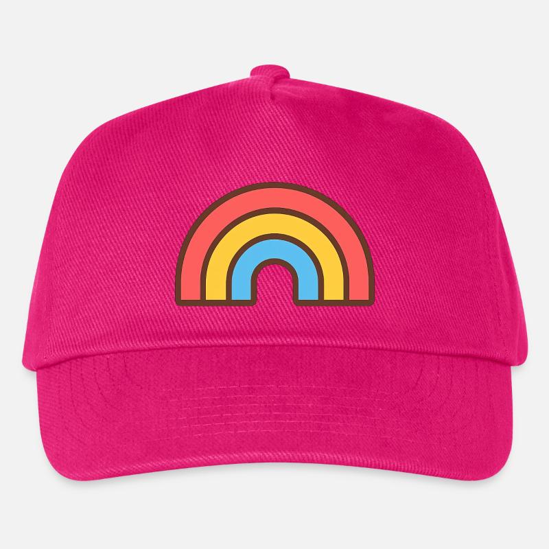 Heller Retro-Regenbogen - Kinder Basecap - Fuchsia