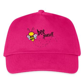 Bee Yourself Bee Saying T-Shirt - Kids’ Baseball Cap - fuchsia - Front