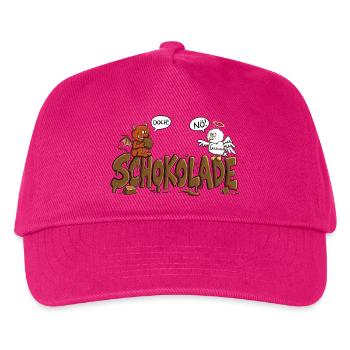 Schokolade Engelchen Teufelchen Nö Doch Naschkatze - Kinder Basecap - Fuchsia - Vorne