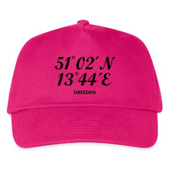 Dresden Koordinaten - Kinder Basecap - Fuchsia - Vorne