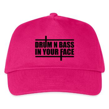 Drum n Bass in your face Party Musik DJ Geschenk - Kinder Basecap - Fuchsia - Vorne