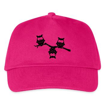 Eulen Lustig Ast Kopfüber Uhu verrückt - Kinder Basecap - Fuchsia - Vorne