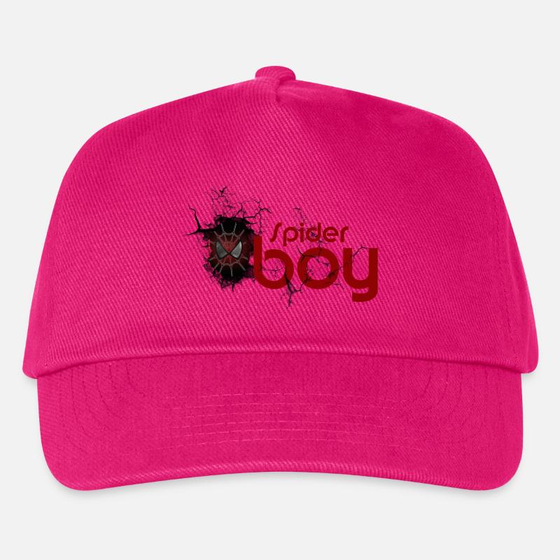 Spinnentier-Held: Karminrotes Netz-Emblem - Kinder Basecap - Fuchsia