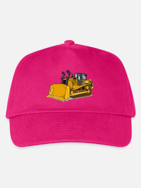 Planierraupe, Bulldozer - Kinder Basecap - Fuchsia