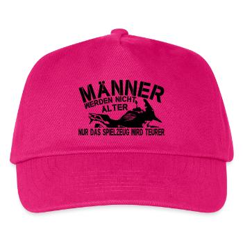 Lustiger Spruch Männer älter Motorrad Spielzeug - Kinder Basecap - Fuchsia - Vorne