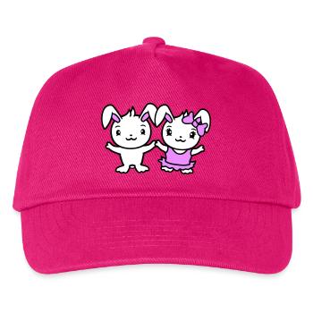 2 Bunnies Two Girlfriend Love Couple In Love Cute - Kids’ Baseball Cap - fuchsia - Front