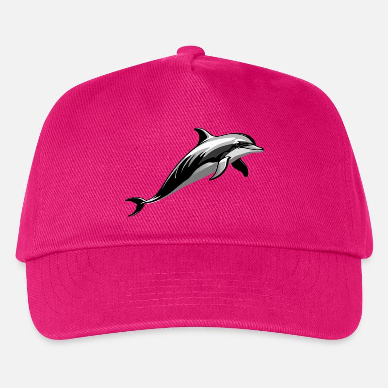 Delfin - Cute Ocean Pet Design - Kinder Basecap - Fuchsia