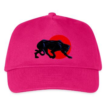 Panthère noire sur cercle rouge - Kinder Basecap - Fuchsia - Vorne