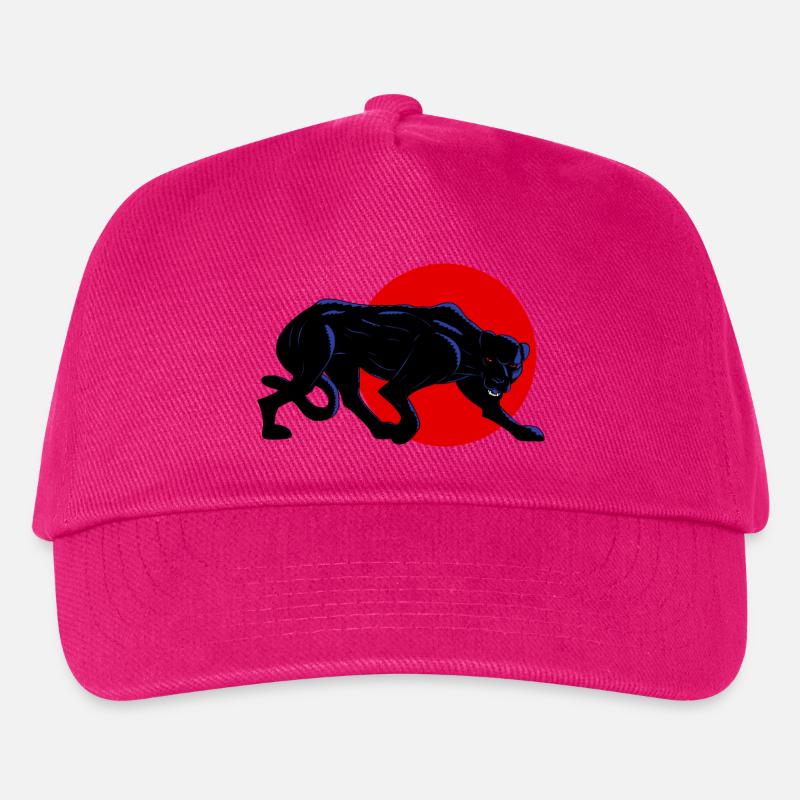 Panthère noire sur cercle rouge - Kinder Basecap - Fuchsia