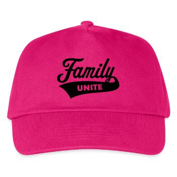 Family Unite (Team / Crew / Schwarz) - Kinder Basecap - Fuchsia - Vorne