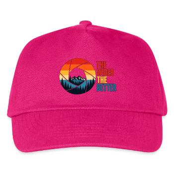 Je breiter, desto besser – Fotodesign - Kinder Basecap - Fuchsia - Vorne