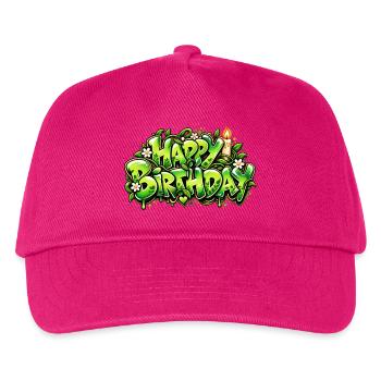 Alles Gute zum Geburtstag Graffiti-Kerze: Naturgeschenk! - Kinder Basecap - Fuchsia - Vorne