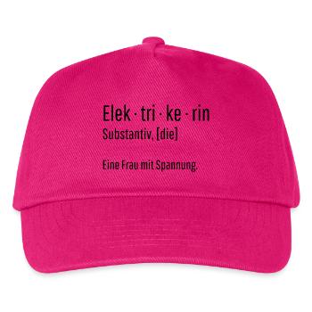 Elektrikerin Substantiv Definition Geschenk - Kinder Basecap - Fuchsia - Vorne