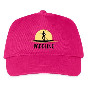 kajak paddeln paddling kanu paddel boot - Kinder Basecap - Fuchsia - Vorne