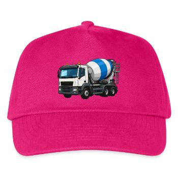 Betonmischer Lastwagen Design - Kinder Basecap - Fuchsia - Vorne