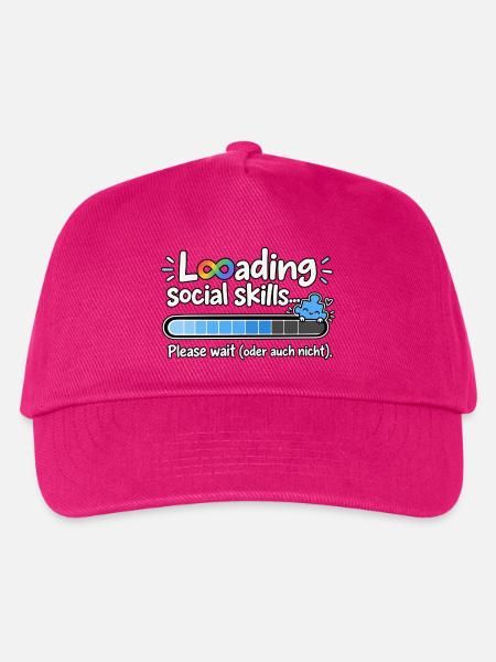 Laden Social Skills – Bitte warten - Kinder Basecap - Fuchsia