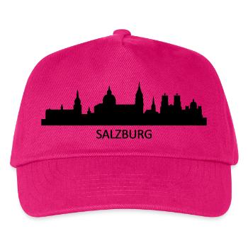 Skyline Salzburg Text - Kinder Basecap - Fuchsia - Vorne