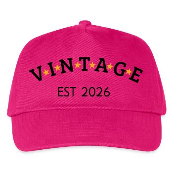 Jahrgang ist 2026 - Kinder Basecap - Fuchsia - Vorne