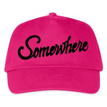 Somewhere Kalligrafie Handlettering Design - Kinder Basecap - Fuchsia - Vorne