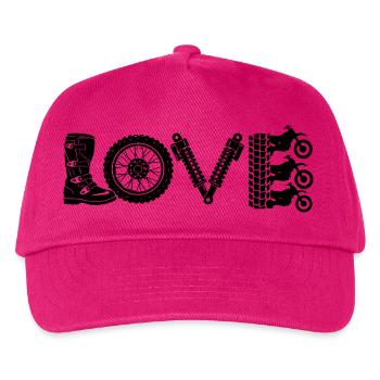  Love Motorrad Pit-bike supermoto Dirtbike Pitbike - Kinder Basecap - Fuchsia - Vorne