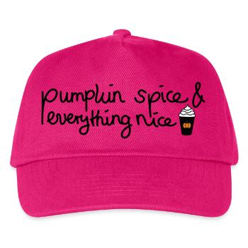 Pumpkin Spice & Everything nice - Herbstdesign - Kinder Basecap - Fuchsia - Vorne