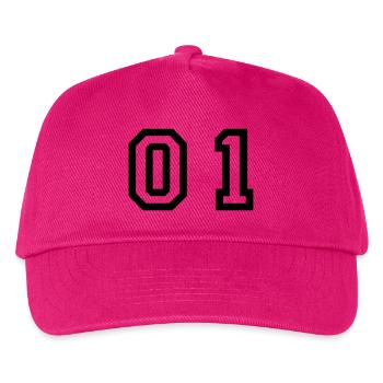 Nummer - 01 - zero one - Kinder Basecap - Fuchsia - Vorne