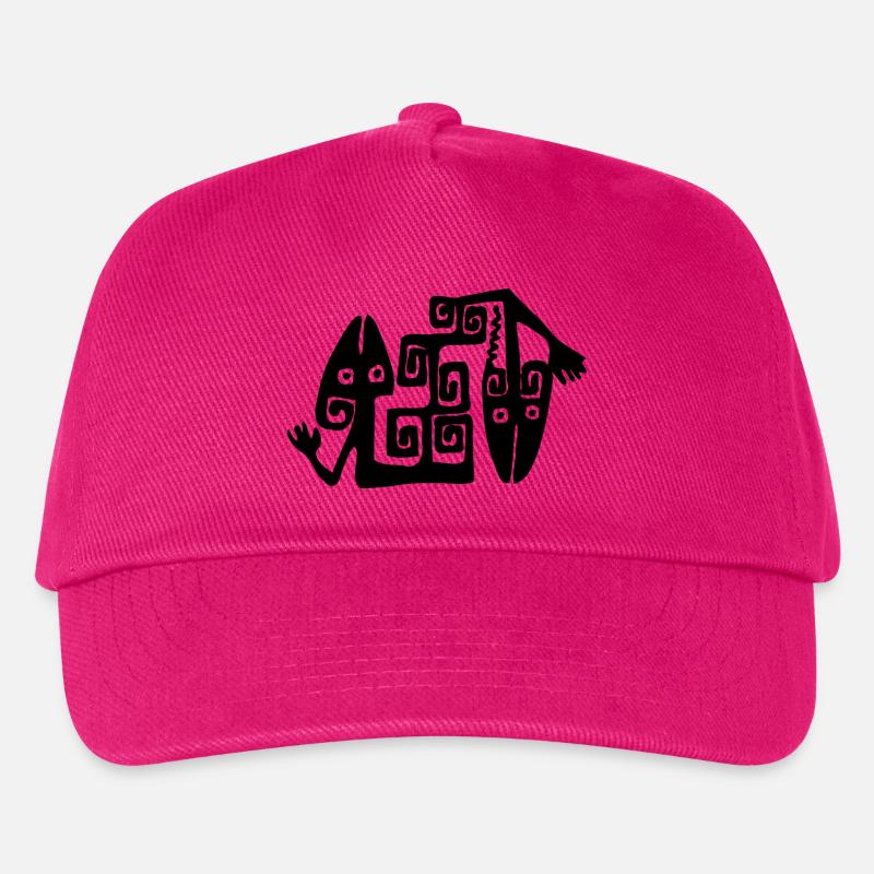 Lizard Illustration Ethno Style - Kinder Basecap - Fuchsia