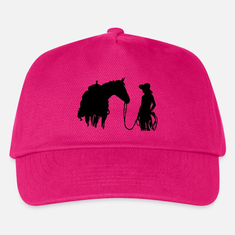 Frau mit Pferd - Kinder Basecap - Fuchsia