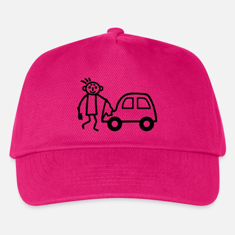 Strichmännchen Autowäsche - Kinder Basecap - Fuchsia