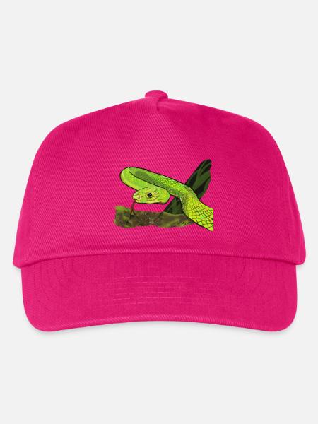 Leuchtende Grüne Schlange im Dschungel - Kinder Basecap - Fuchsia