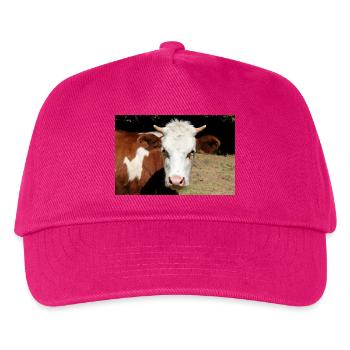 Kuh Poster - Kinder Basecap - Fuchsia - Vorne