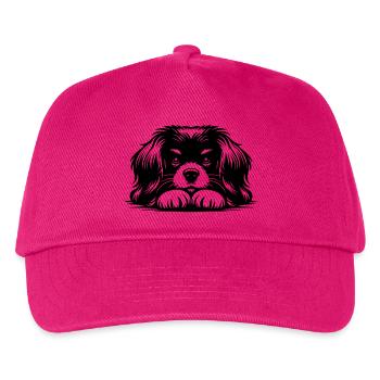 Tibetan Spaniel Head with Paws - Kids’ Baseball Cap - fuchsia - Front