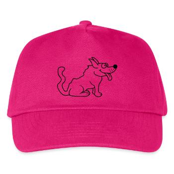 Dear dog sticks out his tongue happily - Kids’ Baseball Cap - fuchsia - Front