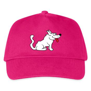 Dear dog sticks out his tongue happily - Kids’ Baseball Cap - fuchsia - Front