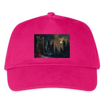 Poster Illustration Mittelalterliche Landschaft in Ruinen - Kinder Basecap - Fuchsia - Vorne