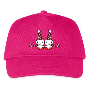 2 Ducks Birthday Party Hat Two Puffs Year Old - Kids’ Baseball Cap - fuchsia - Front