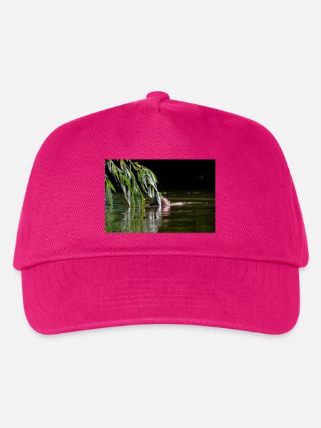 000_1106_DxO - Wilder Biber frisst Weidenblätter - Kinder Basecap - Fuchsia