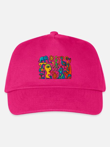 Lebendige surreale Porträts und Kreaturen - Kinder Basecap - Fuchsia